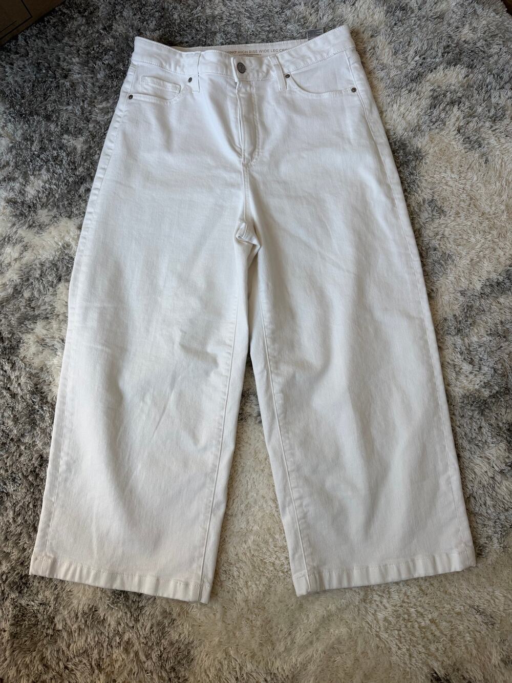 Chico's Wide Leg Ankle White Denim Jeans 1.5R